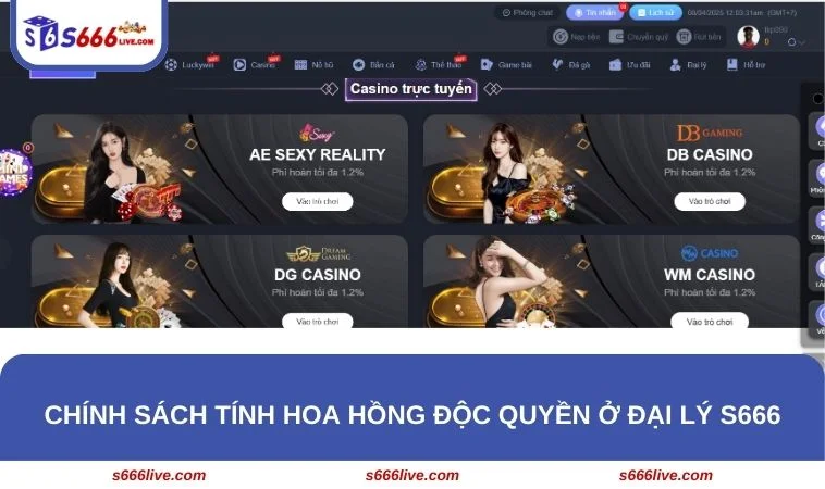 Đại Lý S666 250 Mức hoa hồng cao giúp bạn gia tăng thu nhập khủng