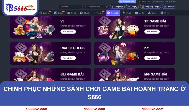 Game Bài S666 273 Chinh phục những sảnh chơi game bài hoành tráng ở S666