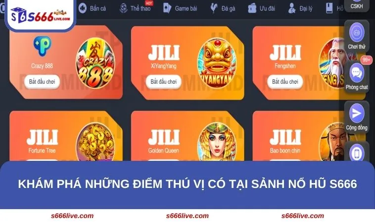 Nổ Hũ S666 261 Khám phá những điểm thú vị có tại sảnh Nổ Hũ S666