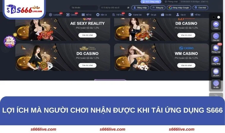 Tải App S666 244 Tải app S666 về điện thoại di động mang lại rất nhiều lợi ích cho hội viên